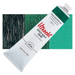 Utrecht Artists' Acrylic Paint - Phthalo Green (Blue Shade), 5 oz tube and swatch