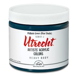 Utrecht Artists' Acrylic Paint - Phthalo Green (Blue Shade), Pint