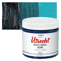 Utrecht Artists' Acrylic Paint - Turquoise, Pint and swatch