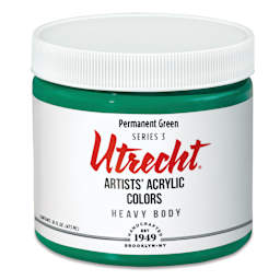Utrecht Artists' Acrylic Paint - Permanent Green, Pint