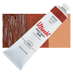 Utrecht Artists' Acrylic Paint - Burnt Sienna, 5 oz tube and swatch