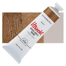Utrecht Artists' Acrylic Paint - Iridescent Antique Bronze, 2 oz tube and swatch