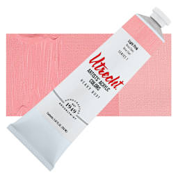 Utrecht Artists' Acrylic Paint - Light Pink, 5 oz tube and swatch