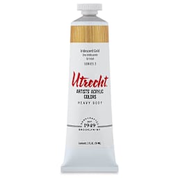 Utrecht Artists' Acrylic Paint - Iridescent Gold, 2 oz tube