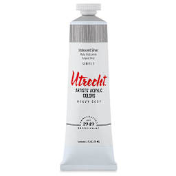Utrecht Artists' Acrylic Paint - Iridescent Silver, 2 oz tube