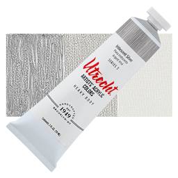 Utrecht Artists' Acrylic Paint - Iridescent Silver, 2 oz tube and swatch