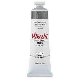 Utrecht Artists' Acrylic Paint - Iridescent Antique Silver, 2 oz tube