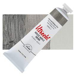 Utrecht Artists' Acrylic Paint - Iridescent Antique Silver, 2 oz tube and swatch