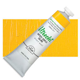 Utrecht Artists' Acrylic Paint - Cadmium Free Yellow Medium, 2 oz tube and swatch