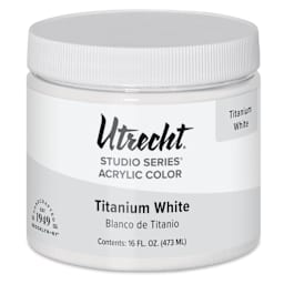 Utrecht Studio Series Acrylic Paint - Titanium White, 473 ml Jar
