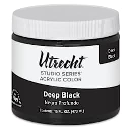 Utrecht Studio Series Acrylic Paint - Deep Black, Pint