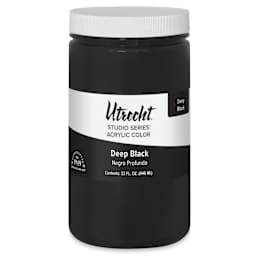 Utrecht Studio Series Acrylic Paint - Deep Black, Quart