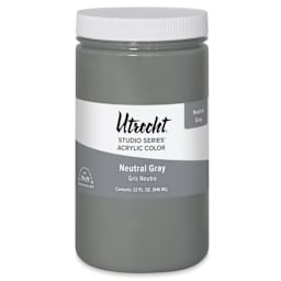 Utrecht Studio Series Acrylic Paint - Neutral Gray, Quart