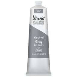 Utrecht Studio Series Acrylic Paint - Neutral Gray, 237 ml tube