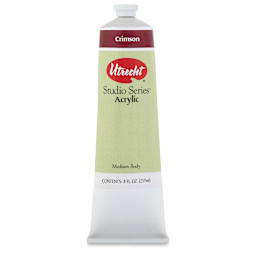 Utrecht Studio Series Acrylic Paint - Crimson, 237 ml tube