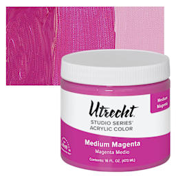 Utrecht Studio Series Acrylic Paint - Medium Magenta, Pint and swatch