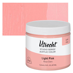 Utrecht Studio Series Acrylic Paint - Light Pink, Pint and swatch