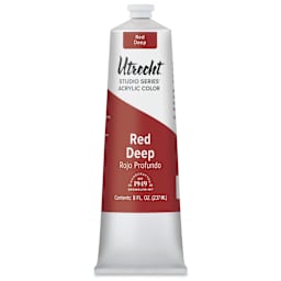 Utrecht Studio Series Acrylic Paint - Red Deep, 237 ml tube