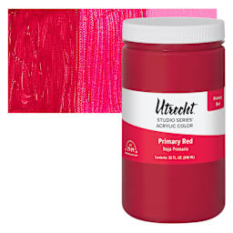 Utrecht Studio Series Acrylic Paint - Primary Red, Quart and swatch