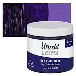 Utrecht Studio Series Acrylic Paint - Red Violet Deep, Pint and swatch