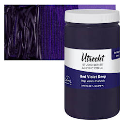 Utrecht Studio Series Acrylic Paint - Red Violet Deep, Quart and swatch