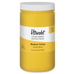 Utrecht Studio Series Acrylic Paint - Medium Yellow, Quart