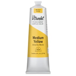 Utrecht Studio Series Acrylic Paint - Medium Yellow, 237 ml tube