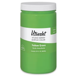 Utrecht Studio Series Acrylic Paint - Yellow Green, Quart