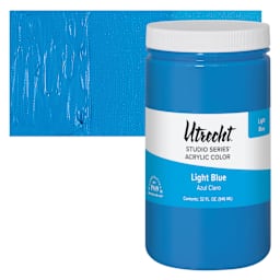Utrecht Studio Series Acrylic Paint - Light Blue, Quart and swatch