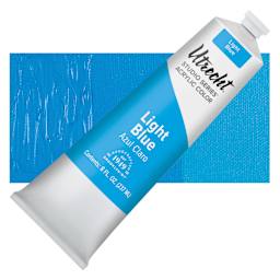 Utrecht Studio Series Acrylic Paint - Light Blue, 237 ml tube and swatch