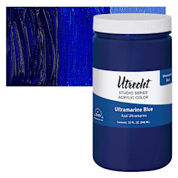 Utrecht Studio Series Acrylic Paint - Ultramarine Blue, Quart and swatch