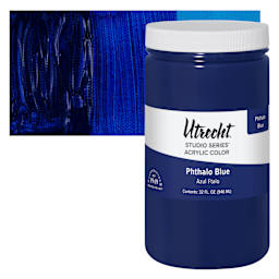 Utrecht Studio Series Acrylic Paint - Phthalo Blue, Quart and swatch