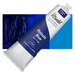 Utrecht Studio Series Acrylic Paint - Phthalo Blue, 237 ml tube and swatch