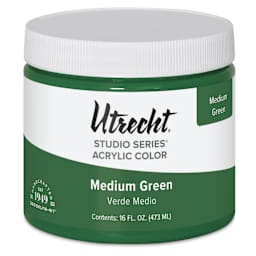 Utrecht Studio Series Acrylic Paint - Medium Green, Pint