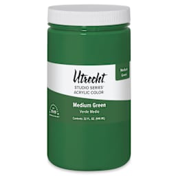 Utrecht Studio Series Acrylic Paint - Medium Green, Quart