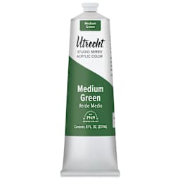 Utrecht Studio Series Acrylic Paint - Medium Green, 237 ml tube