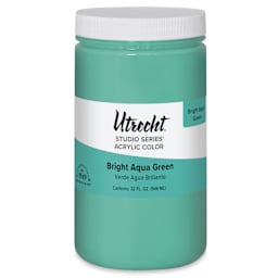 Utrecht Studio Series Acrylic Paint - Bright Aqua Green, Quart