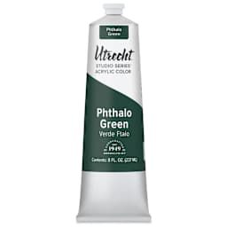 Utrecht Studio Series Acrylic Paint - Phthalo Green, 237 ml tube