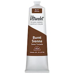 Utrecht Studio Series Acrylic Paint - Burnt Sienna, 237 ml tube