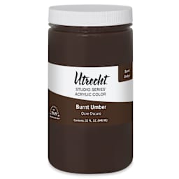 Utrecht Studio Series Acrylic Paint - Burnt Umber, Quart