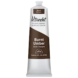 Utrecht Studio Series Acrylic Paint - Burnt Umber, 237 ml tube