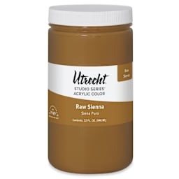 Utrecht Studio Series Acrylic Paint - Raw Sienna, Quart