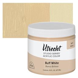 Utrecht Studio Series Acrylic Paint - Buff White, Pint and swatch