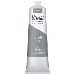 Utrecht Studio Series Acrylic Paint - Silver, 237 ml tube