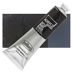 Holbein Heavy Body Artist Acrylic Paint - Mars Black, 150 ml tube and swatch