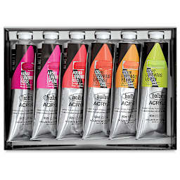 Holbein Heavy Body Acrylics - Luminous Set of 6, 60 ml, Tubes (Inside of Package)