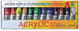 Holbein Heavy Body Acrylics - Standard Set of 12, 60 ml, Tubes (Outside of Package)
