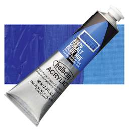 Holbein Heavy Body Artist Acrylic Paint - Cobalt Blue Hue, 60 ml tube and swatch