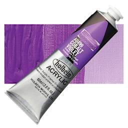 Holbein Heavy Body Artist Acrylic Paint - Cobalt Violet, 60 ml tube and swatch