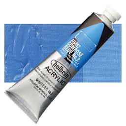 Holbein Heavy Body Artist Acrylic Paint - Compose Blue 2, 60 ml tube and swatch